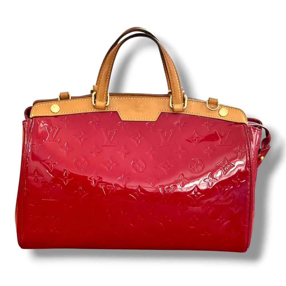 Authentic Louis Vuitton Brea MM Red Vernis Purse Handbag Vintage